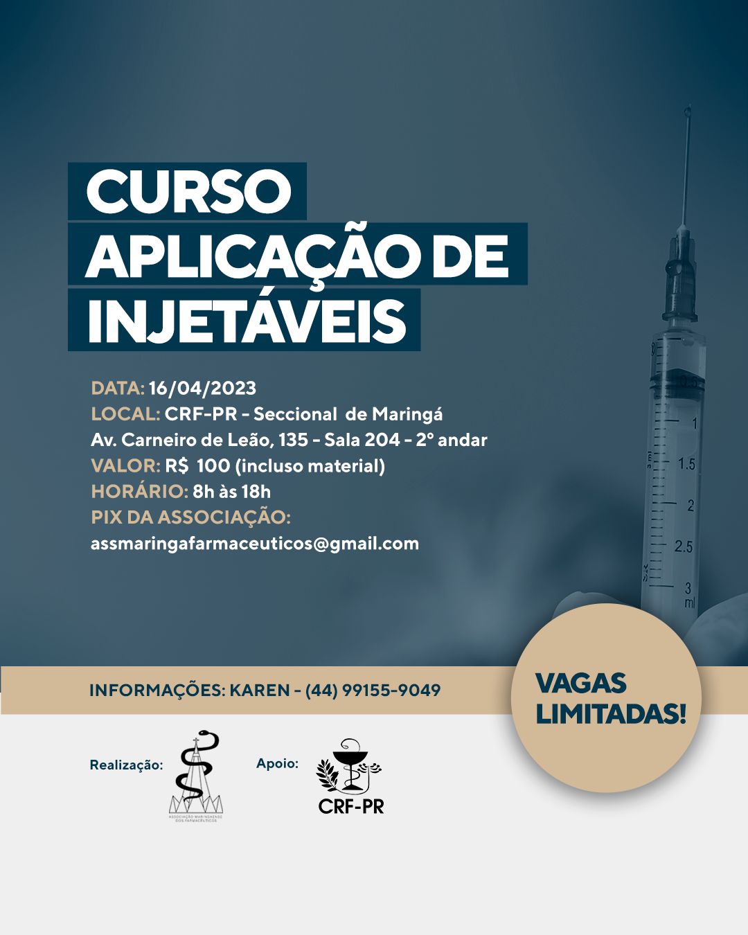 [MARINGÁ] Curso Aplicação de Injetáveis - Associação Maringaense de Farmacêuticos